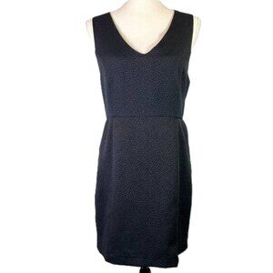 Forever 21 Pebble Texture Sheath Dress Black Sleeveless V Neck Size M